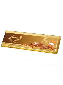 Lindt Tablet Gold pieninis šokoladas su migdolais 300g